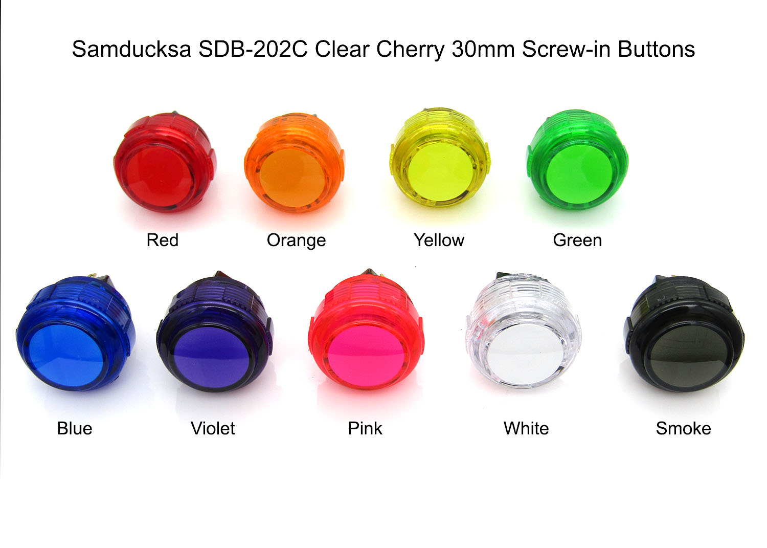 Crown / Samducksa SDB-202C 30mm Cherry Screw In Button - Clear Violet